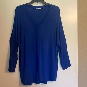 Westbound Royal blue Long sleeve stretch knit top.